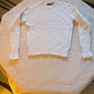 White Cotton Crew Neck Sweater